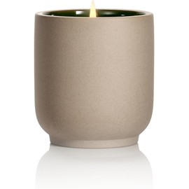 Homecourt Luxury Scented Candle, Mandarin Basile Scent, 60-Hour Burn Time, Soy Wax Blend, Organic Cotton Wick, Kiln-Fired Reusable Ceramic Vessel, 8 Oz