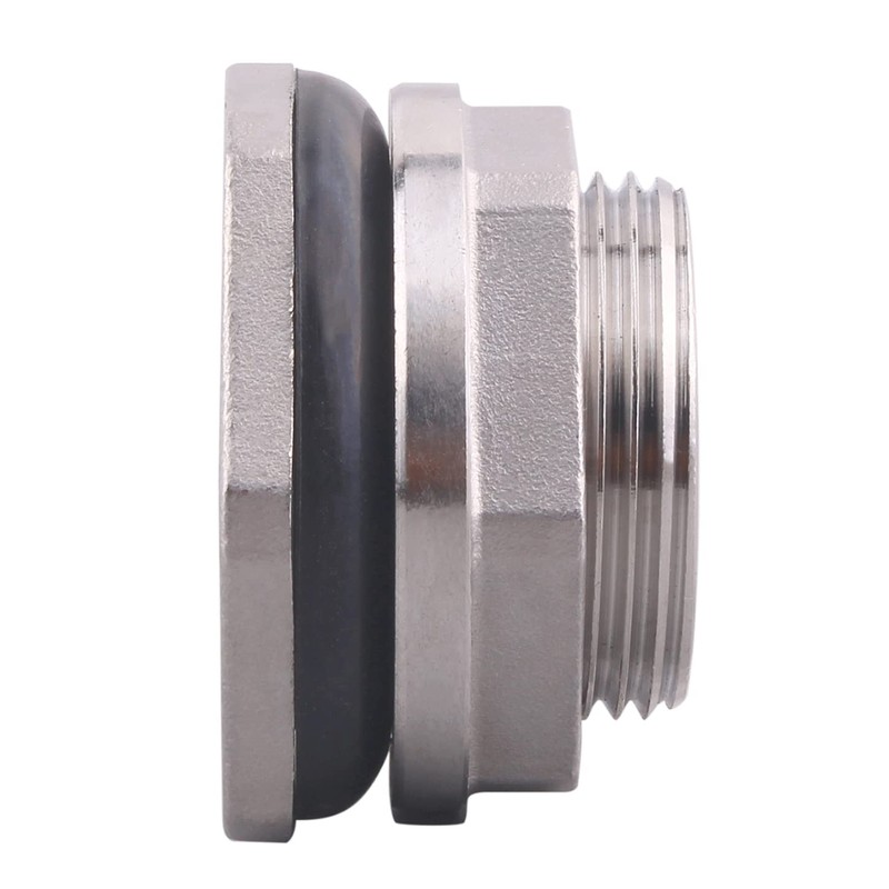 DERNORD 1" Female Bulkhead Water Tank Connector Stainless Steel Bulkhead