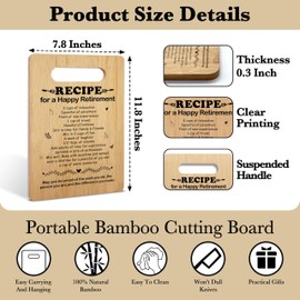 YSTEP Retirement Gift for, Unique Recipe Happy Retirement Cutting Board, Gifts for Women and Men, Happy Retirement Gift for Teacher Mom Friends, Coworker Leaving Gifts -A14