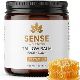 Beef Tallow Balm for Face & Skin – Manuka Honey, Unscented, 4 oz