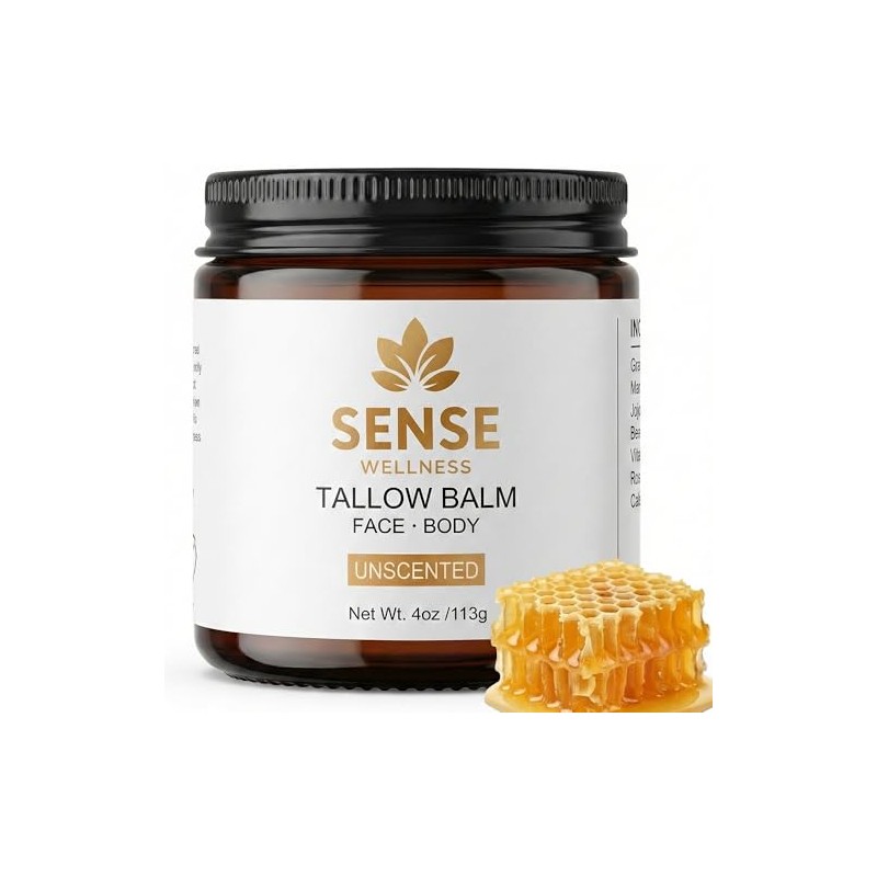 Beef Tallow Balm for Face & Skin – Manuka Honey,