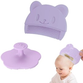 Baby Badebürste,Baby Kamm für Milchschorf,Milchschorf Baby Entfernen Bürste,1 Stück Milchschorf Kamm Baby Und 1 Stück Kopfhaut Massagebürste Baby,Silikon Baby-Badebürste,Baby Silikon Kamm für Baby