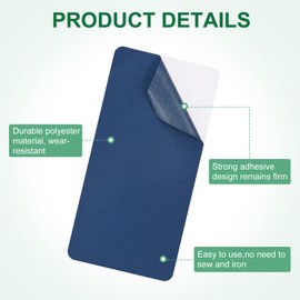 M METERXITY 6-Pack Polyester Repair Patches, 7.9 x 3.9 Self-Adhesive Fabric Repair Patches Waterproof Lightweight for Clothes/Sofas/Tents/Bags/Car Seats [Navy Blue]