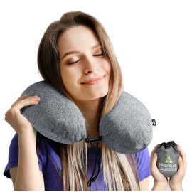 Hikenture Neck Pillow, Airplane, 15s Inflatable, 2.4 oz (70 g), Air Pillow, Washable, Size Adjustable, Convenient to Carry, Suitable for Airplanes, Cars, Bullet Trains, Buses, U-Shaped, Portable