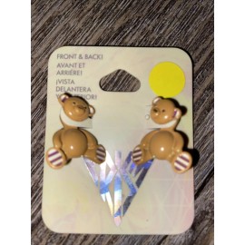 Claire’s Katy Perry prism teddy bear front back earrings nwt jewelry