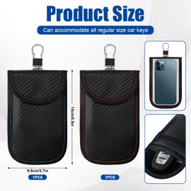 PEUTIER Faraday Bags, 15 x 9.5 cm Faraday Bag Car Key for Faraday Cage, Anti-Theft Faraday Cage, Car RFID Signal Blocking Faraday Protection Holder for Car Keys