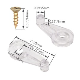 Alamic 50 Pack Glass Retainer Clips 5mm Cabinet Glass Clips Window Screen Clips Cabinet Door Glass Retainer Clips with Screws for Fixing Glass Cabinet Doors - Clear