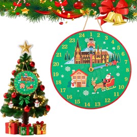 Advent Calendar 2025 Wooden Wall Clock, Christmas Advent Calendar Decoration, 24-Day Christmas Countdown Sign (28 cm) with Nutcracker Figure Hands and 24 Numbers, Christmas Decoration Indoor Wood