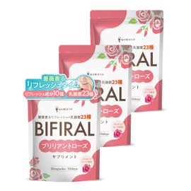 【Drinking Perfume High-Grade Rose Scent】 BIFIRAL Rose Supplement Brilliant Rose Supplement 90-Day Supply Champignon Natto Beans Polyphenols Lactic Acid Bacteria Domestically Manufactured Etiquette