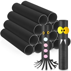 Henoyso 36 Pcs 10"x1.77" Cardboard Tubes for Crafts Cardboard Tubes Craft Rolls Paper Tubes Empty Toilet Paper Tubes for Easter Craft DIY Art Classroom Teacher Supplies(Black)