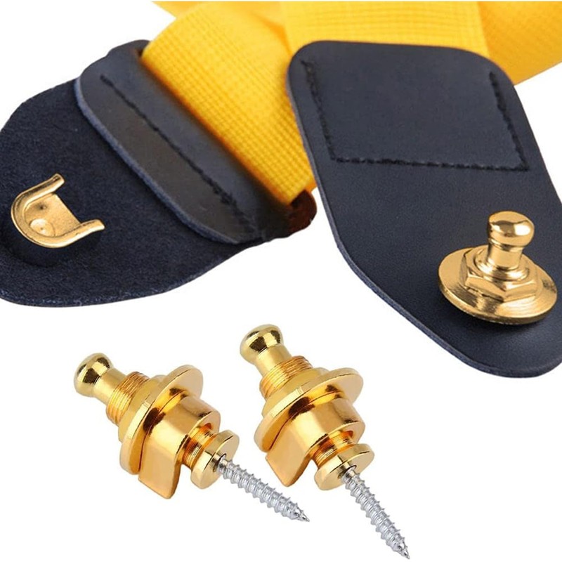 Bestgle 4Pcs Guitar Strap Locks and Buttons, Quick Release Security