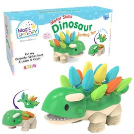 Magic Sensory Dinosaur Sorting Toy – Educational STEM Dinosaur Toy for Color Sorting, Counting & Fine Motor Development – Montessori-Inspired Learning & Development for Toddlers Ages 1-2