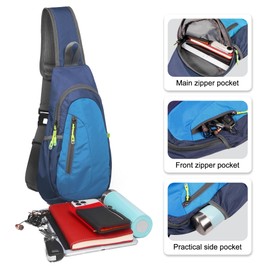 TITECOUGO Small Sling Bag Lightweight Crossbody Bag for Women Men Hiking Backpack Travel Shoulder Bag Chest Daypack for Gym Work Casual Cycling Outdoor Sports Navy Blue