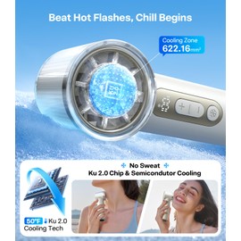 TORRAS COOLiFY iva Handheld Fan with Ice Cooler, [Chill by 50F], 0-100 Adjustable Speed, Super Mini Powerful Portable Fan 5000mAh Rechargeable, Hand Fans for Travel Essentials, Gifts for Women, Ivory