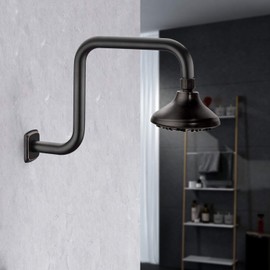 TRUSTMI Shower Arm with Flange 13 Inch S Shape Stainless Steel Shower Head High Rise Extension Replacement Pipe, Oil Rubbed Bronze