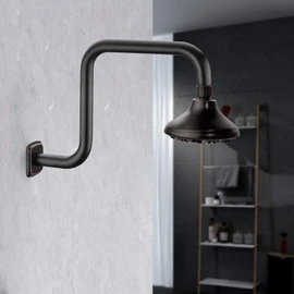 TRUSTMI Shower Arm with Flange 13 Inch S Shape Stainless Steel Shower Head High Rise Extension Replacement Pipe, Oil Rubbed Bronze
