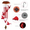 Cardinal Bird Solar windchimes Outdoor, Garden Christmas Lights,red Bird Garden