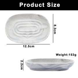 Xgvzs 1 PCS Ceramic Soap Dish Bar Soap Holder Soaps Tray Dish Oval Container Keep Soap Dry for Bathroom Sink Kitchen Counter (Grey)