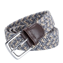 AGEA Cinturón de cintura trenzado elástico para hombres y mujeres, Cyan Khaki Gray1, Mediano