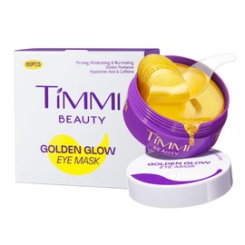 Timmy Beauty Parches Dorados para Ojos con Ácido Hialurónico y Cafeína, Mascarilla Hidratante para Ojeras, Bolsas y Ojos Cansados, Reafirmante Iluminador del Contorno, 60 Unidades