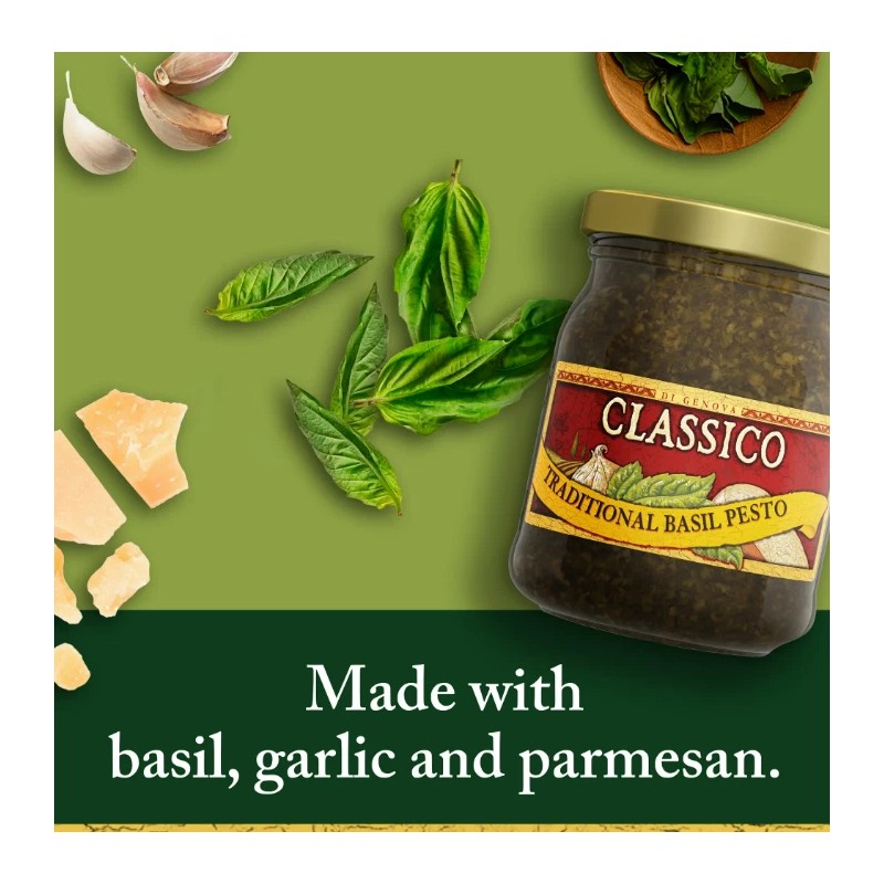 Classico Signature Traditional Basil Pesto Sauce Spread 8.1 Oz x