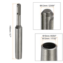 HARFINGTON 2pcs Plus SDS Ground Rod Driver 23/64" for 17/32" Ground Rods Driver Adapter Bits for Rotary Hammer Drill Tool 5.7" Long