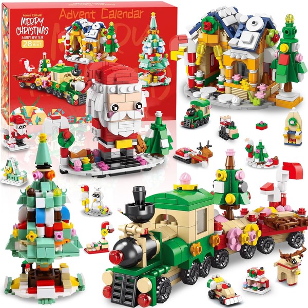 Advent Calendar 2024 - Christmas Building Blocks Holiday Gifts for