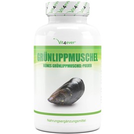 Grünlippmuschel - 365 Kapseln mit je 600 mg - Premium: Mit Glycosaminoglykane - Hochdosiertes Grünlippmuschelextrakt - 100% Grünlippmuschelpulver aus Neuseeland ohne Zusätze - Laborgeprüft