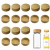 16 Pcs Bamboo Spice Jar Lids Fits Square Containers Seasoning