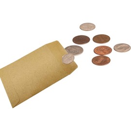 120pcs Small Coin Envelope, 2.4x3.9inch Mini Coin & Small Parts Envelopes Kraft Paper Mailing Envelopes,for Small Items Storage(Brown)