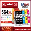 huoxunm Compatible HP 564XL Ink Cartridge (5 Combo Pack) for