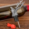 DRMFLE Dark Silver Deer Head 2-in-1 Zinc Alloy Wine Pourer