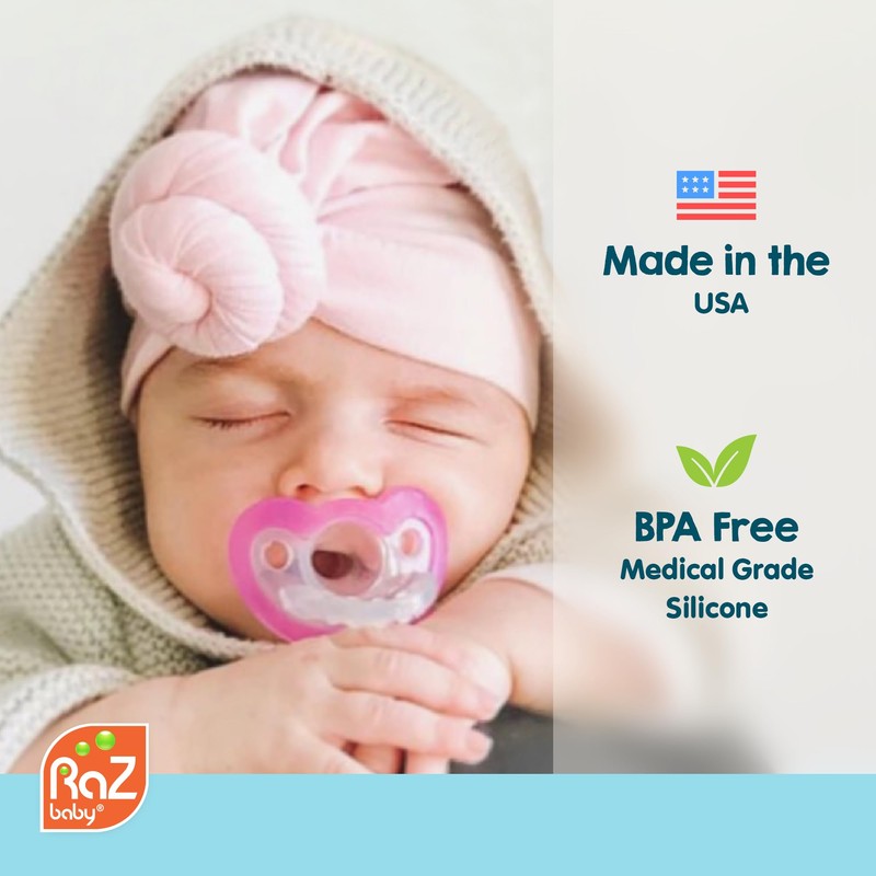 RaZbaby RaZbuddy JollyPop Pacifier Holder w/ Removable Baby Pacifier -