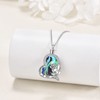 AXELUNA Frog Urn Necklace for Ashes Sterling Silver Abalone Shell