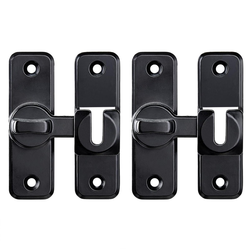 INIRET Black Enhanced Security Flip Latch Lock - Heavy-Duty 90/180