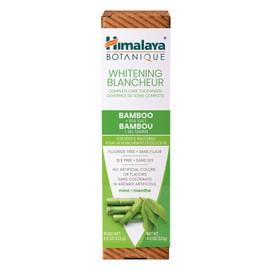 Himalaya Botanique Whitening Antiplaque Toothpaste with Bamboo + Sea Salt, Fluoride Free, for Gentle Whitening, 4 oz