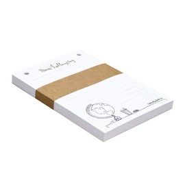 Notepad "Herr Merkel - Mein Lieblingstag" Globe | Notepad | DIN A6 | 100 Sheets | Perforated | Refill Pack with Hand Lettering Motif for Note Holder "Mr. Merkel" Schreibgefühl