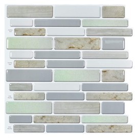 Art3d 10-Sheet Peel and Stick Backsplash for Kitchen in Jade, Stick on Tile for Bathroom, 11.8“ x 11.8"