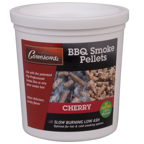 Camerons Smoking Wood Pellets (Cherry, 1 Pint)- Kiln Dried BBQ Pellets- 100% All Natural Barbecue Smoker Chips- for Pellot Smokers and Pellet Grills - Easy Combustion, Infuse Smokey Flavor