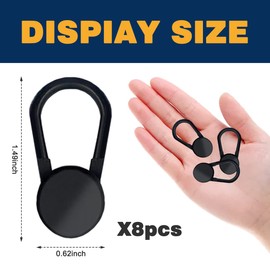 MARSHOHO 8 Pack Pants Button Extenders, Flexible Button Waist Extenders for Men and Women's Pants, Jeans, Skirts, Dress (Black)