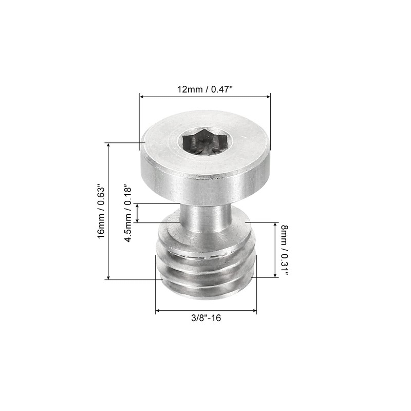 PATIKIL 9.5mm-16 Screw 16mm Length Camera Quick Release Screw Tripod