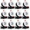 TORCHSTAR 12-Pack 3 Inch Gimbal LED Dimmable Recessed Light with