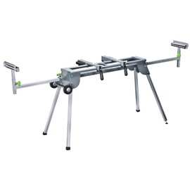 Genesis GMSS400W Universal Heavy-Duty Folding Miter Saw Stand with Quick-Release Mounting Brackets, Tool-Free Adjustment, Wheels, and All-Steel Construction , Gray