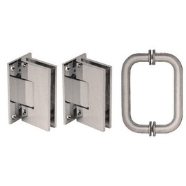 C.R. LAURENCE V1ES3BN CRL Brushed Nickel Vienna Shower Pull and Hinge Set