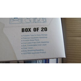 UNIAIR box of 20 NIOSH N95 Mask Respirator CDC Approved masks individually sealed fold