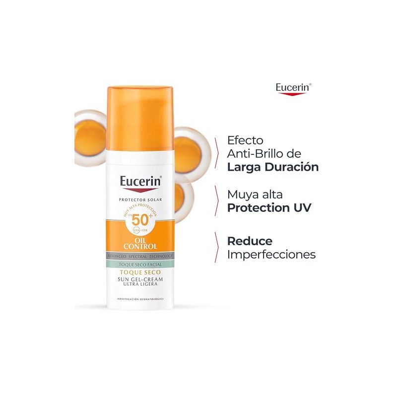 EUCERIN Protector solar facial efecto mate toque seco Oil Control