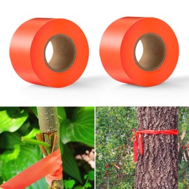 Shangyuan Hunting Trail Marking Ribbon, Non-Adhesive Flagging Tape for Tracking Trees Branches Path Hunt Stand, Fluorescent Ribbon for Deer Dove Hunting Safety, 2" Width, 150' Length, Orange, 2pcs