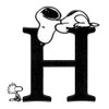 Snoopy [Sticker] Heat and Water Resistant Initial Sticker / Letter