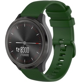 MH MOIHSING Bands for Garmin Venu,Venu Sq,Vivoactive 3,Vivoactive 3 Music,Vivomove Luxe,Vivomove Style, Vivomove HR Watch Band, 20mm Adjustable Elastic Replacement Strap for Forerunner 645/245 Music (Green)