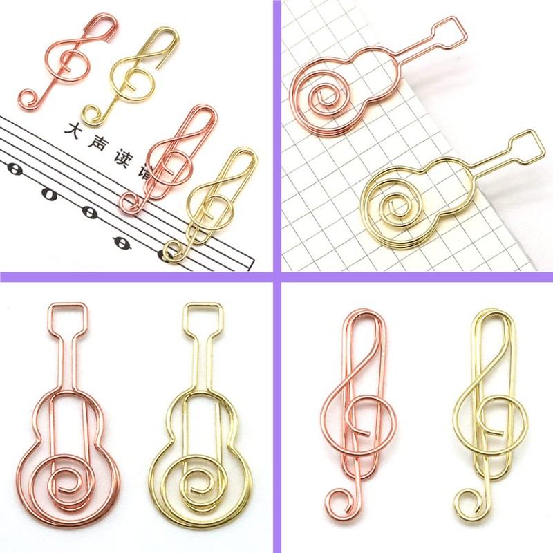 Getrays 20pcs Music Paper Clips, Large Size Music Note Guitar